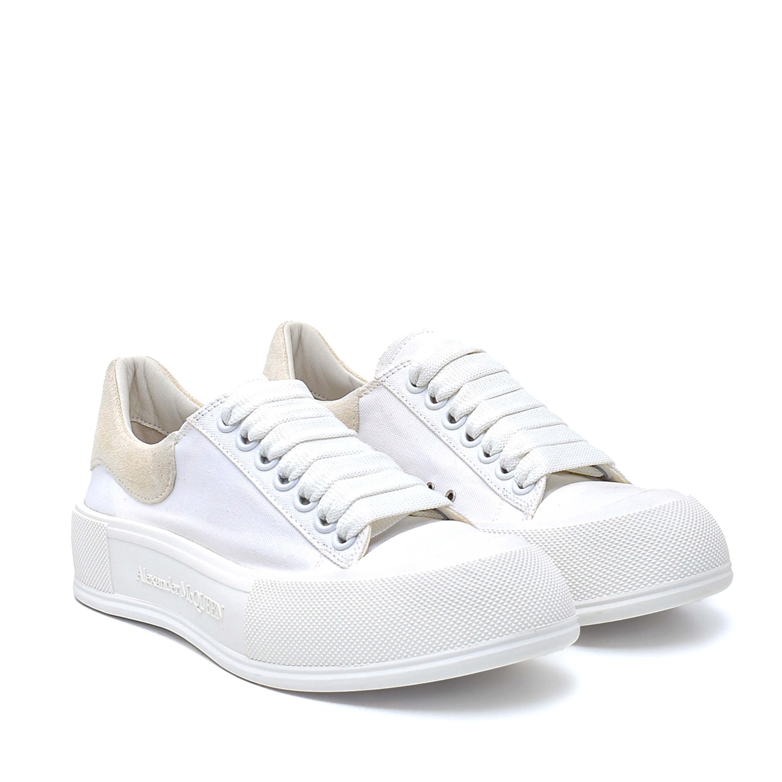 Alexander McQueen - White Canvas Lace Sneakers / 38
